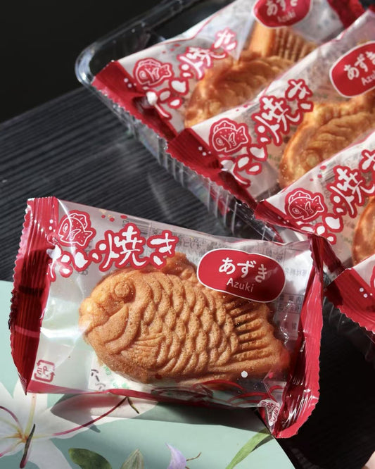 Taiyaki Gusto Azuki (Fagioli Rossi) | Dolce Giapponese Tradizionale a Forma di Pesce - 5 Pezzi (175g)
