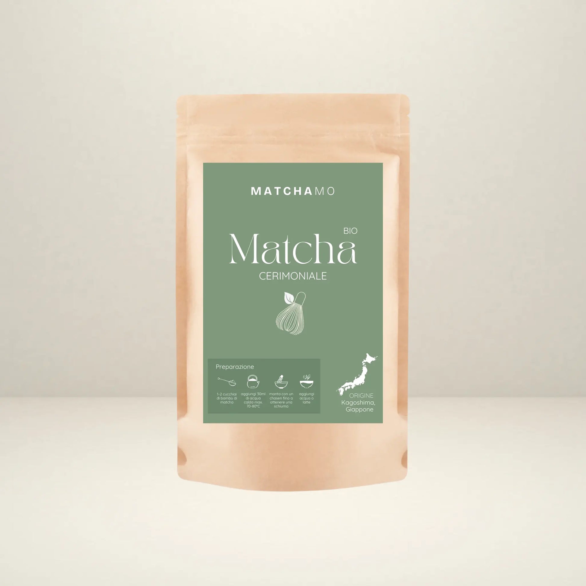 Matcha Cerimoniale Giapponese "Hisui" BIO di Kagoshima – 100g (Doypack) MatchaMo